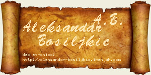 Aleksandar Bosiljkić vizit kartica